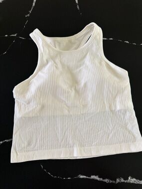 lululemon athletica White Ribbed Crop Tank